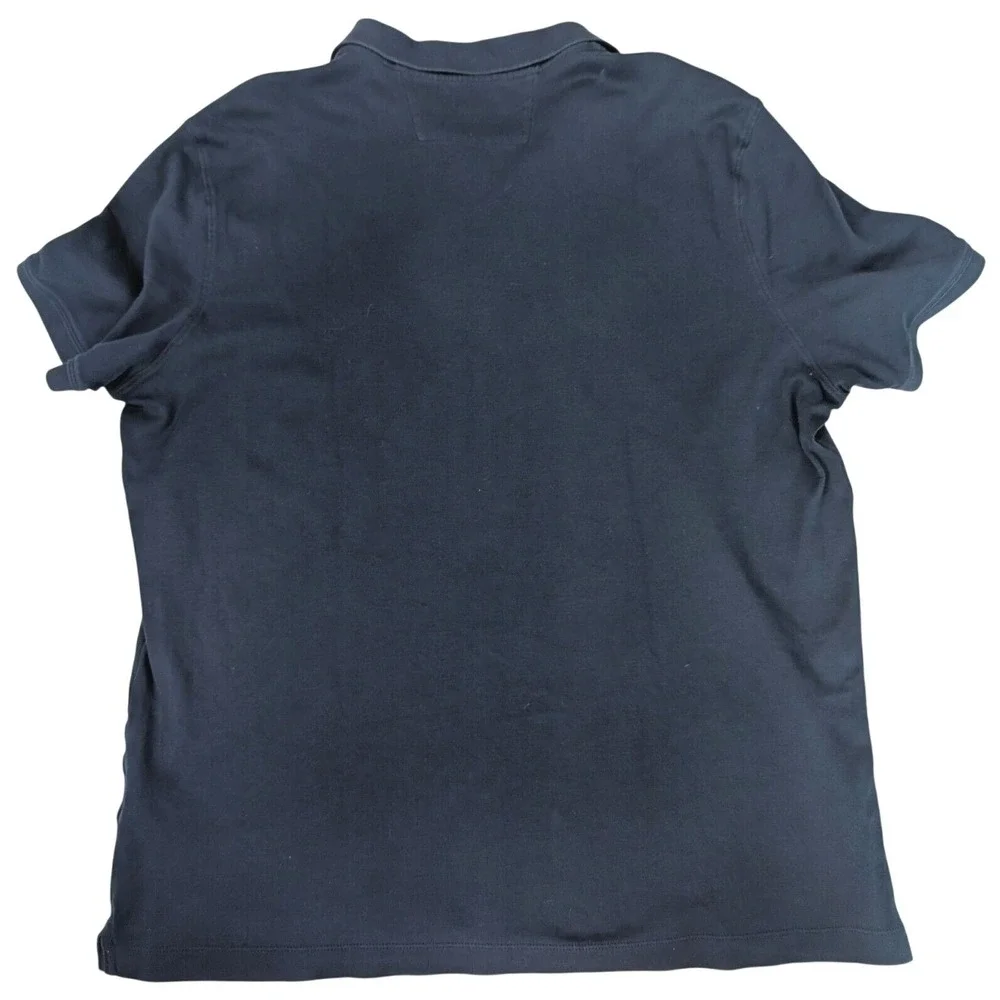 Banana Republic Navy Blue 1/4 Button Short Sleeve Dress Polo Mens XL